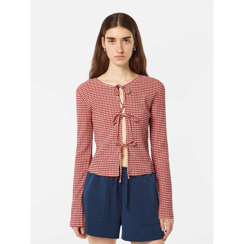 Scotch & Soda Structured Gingham Ls T-Shirt image number 1